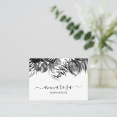 *~* Floral Wasserfarbe Elegante Schwarze Blume Ein Visitenkarte (Stehend Vorderseite)