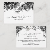 *~* Floral Wasserfarbe Elegante Schwarze Blume Ein Visitenkarte (Vorne/Hinten)