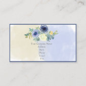 Floral Wasserfarbe Elegantes Monogramm Visitenkarte (Rückseite)