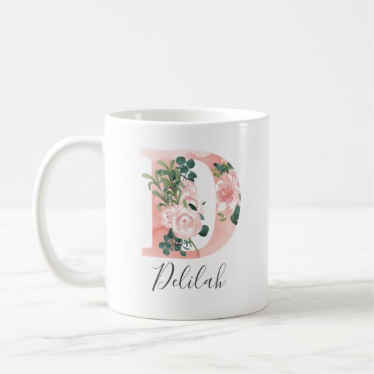 Floral Wasserfarbe Erste Tasse - D (Links)