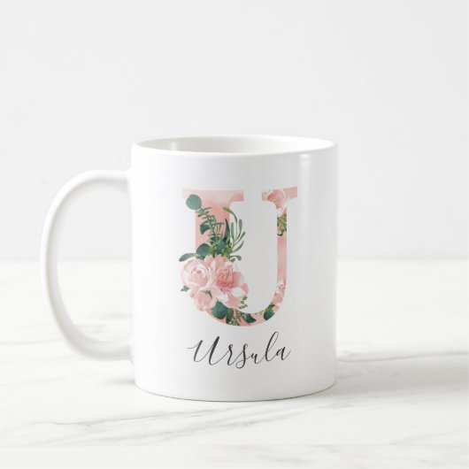 Floral Wasserfarbe Erste Tasse - U (Links)