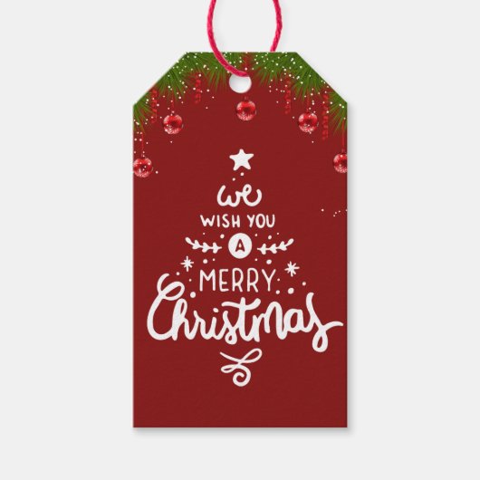 Floral Wasserfarbe Frohe Weihnachtscreme Geschenka Geschenkanhänger (Vorderseite)