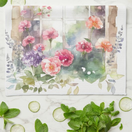 Floral Wasserfarbe gestrichen Arch Geschirrtuch (Gefaltet)