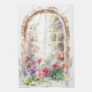 Floral Wasserfarbe gestrichen Arch Geschirrtuch