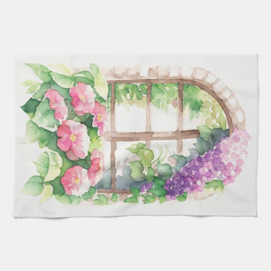 Floral Wasserfarbe gestrichen Arch Geschirrtuch (Horizontal)