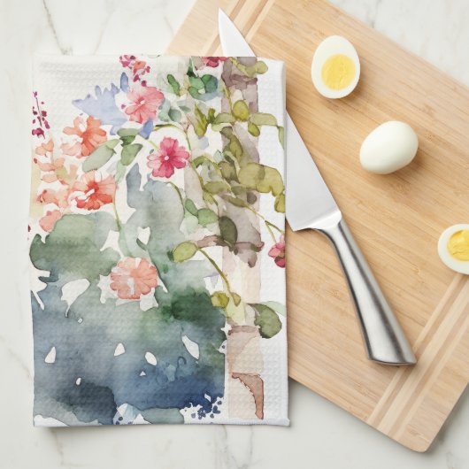 Floral Wasserfarbe gestrichen Arch Geschirrtuch (Viertel Falte)