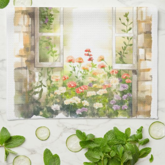 Floral Wasserfarbe gestrichen Arch Geschirrtuch (Gefaltet)