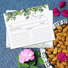 Floral Wasserfarbe, Kochkarte