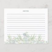 Floral Wasserfarbe, Kochkarte (Rückseite)