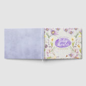 Floral Wasserfarbe Lila Personalisierte Babydusche Gästebuch (Voll)