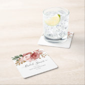 Floral Wasserfarbe Moderne Blume Brautparty Rechteckiger Pappuntersetzer (Vor Ort)