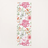 Floral Wasserfarbe Moderne Pastell Monogramm indiv Yogamatte (Vorderseite)