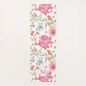 Floral Wasserfarbe Moderne Pastell Monogramm indiv Yogamatte (Rückseite)