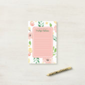 Floral Wasserfarbe Personalisiert Post-it-Notizen Post-it Klebezettel (Auf Schreibtisch)