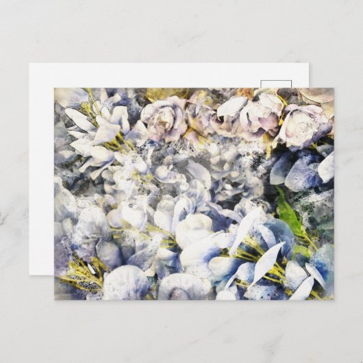 Floral Wasserfarbe Postkarte 4 (Vorne/Hinten)