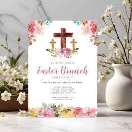 Floral Wasserfarbe Religiöse Osterfeier Jagd Einladung