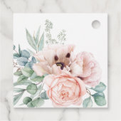 Floral Wasserfarbe Rosa Brautparty Geschenkanhänger (Rückseite)