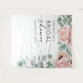 Floral Wasserfarbe Rosa Brautparty Wandteppich (Vorderseite (Horizontal))