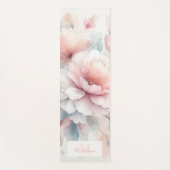 Floral Wasserfarbe Rosa Koralle Stilvolle Bezeichn Yogamatte (Vorderseite)