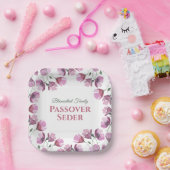 Floral Wasserfarbe Rosa Pessach Segel Pappteller (Party)