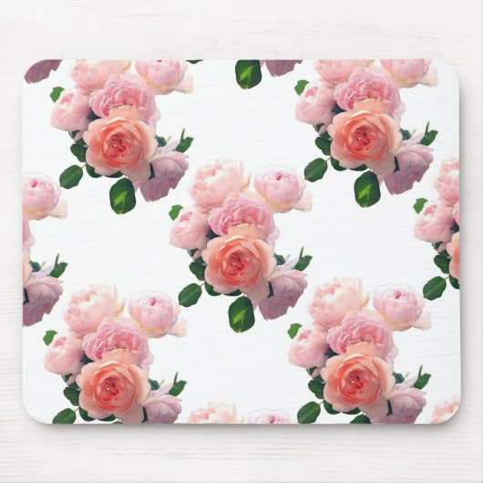 Floral Wasserfarbe Rosa Rosen Elegante Vorlage Mousepad (Vorne)