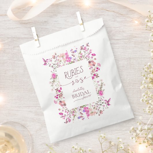 Floral Wasserfarbe Ruby Rose Bridal Dusche Geschenktütchen (Ausgeschnitten)
