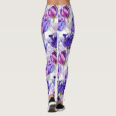 Floral Wasserfarbe Tulip Leggings (Rückseite)