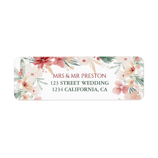 Floral Wasserfarbe Weihnachten Rustikale Winterhoc (Vorne)