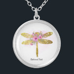 *~* Floral Wasserfarben GOLD Glitzer Dragonfly Sil Versilberte Kette<br><div class="desc">SILVER PLATE NECKLACE Intention Schmuck - Rund beruhigende beruhigende Energie JEWELRY MIT ABSICHT (R) Set eine Absicht in einer positiven Weise wie " I AM ... ." Die Energie wird Ihnen helfen, positive Veränderungen zu erreichen. Wenn man ruhig ist, kann es zu Heilung kommen. Ein DRAGONFLY ist ein Symbol tiefer...</div>
