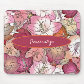 Floral Wasserfarben Pink Purple Blumen Persönliche Mousepad (Vorne)