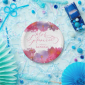 Floral Wasserfarbene Petals & Prosecco Pappteller (Party)