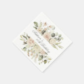 Floral Wasserfarbener Name Botanisches Elegantes A Serviette (Ecke)