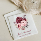 Floral Wasserfarbenpeony Just Married Wedding Serviette