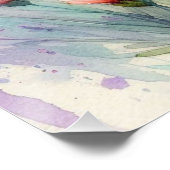 Floral wässrig monogramm rosa lila Lavendel Poster (Ecke)