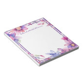 Floral Water Border Personalisiert Notizblock (angewinkelt)