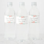 Floral Water Flasche Etikett Babydusche Coral & Aq (Flaschen)