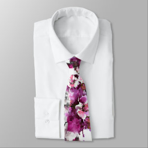 Floral Watercolor - Abstraktes Design in Rosa und  Krawatte
