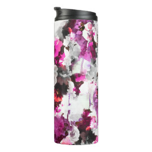 Floral Watercolor - Abstraktes Design in Rosa und Thermosbecher