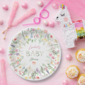 Floral Watercolor Alphabet ABC Babydusche Pappteller (Party)