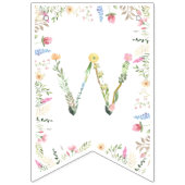 Floral Watercolor Alphabet ABC Babydusche Wimpelkette (Dritte Fahne)