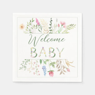Floral Watercolor Alphabet Babydusche Babydusche Serviette