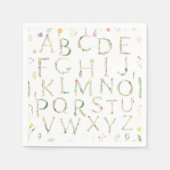 Floral Watercolor Alphabet Paper Napkin Serviette (Vorderseite)