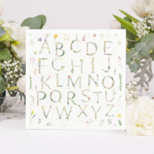 Floral Watercolor Alphabet Paper Napkin Serviette