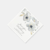 Floral Watercolor Anemones Bouquet Wedding Serviette (Ecke)