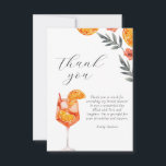 Floral Watercolor Aperol Spritz Brautparty Dankeskarte<br><div class="desc">Floral Watercolor Aperol Spritz Brautparty Danke Karte</div>