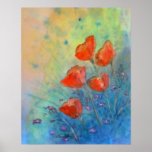 Floral Watercolor Art Poster (Vorne)