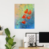 Floral Watercolor Art Print Poster (Heimbüro)
