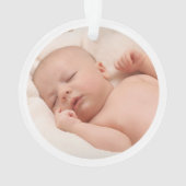 Floral Watercolor Baby Giraffe Weihnachts-Foto Ornament (Rückseite)