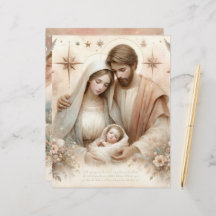 Floral Watercolor Baby Jesus Scrapbook