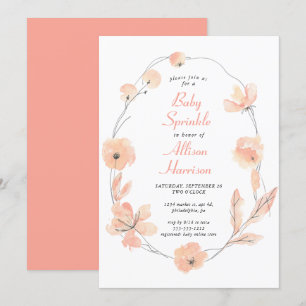 Floral Watercolor Baby Sprinkle Einladung